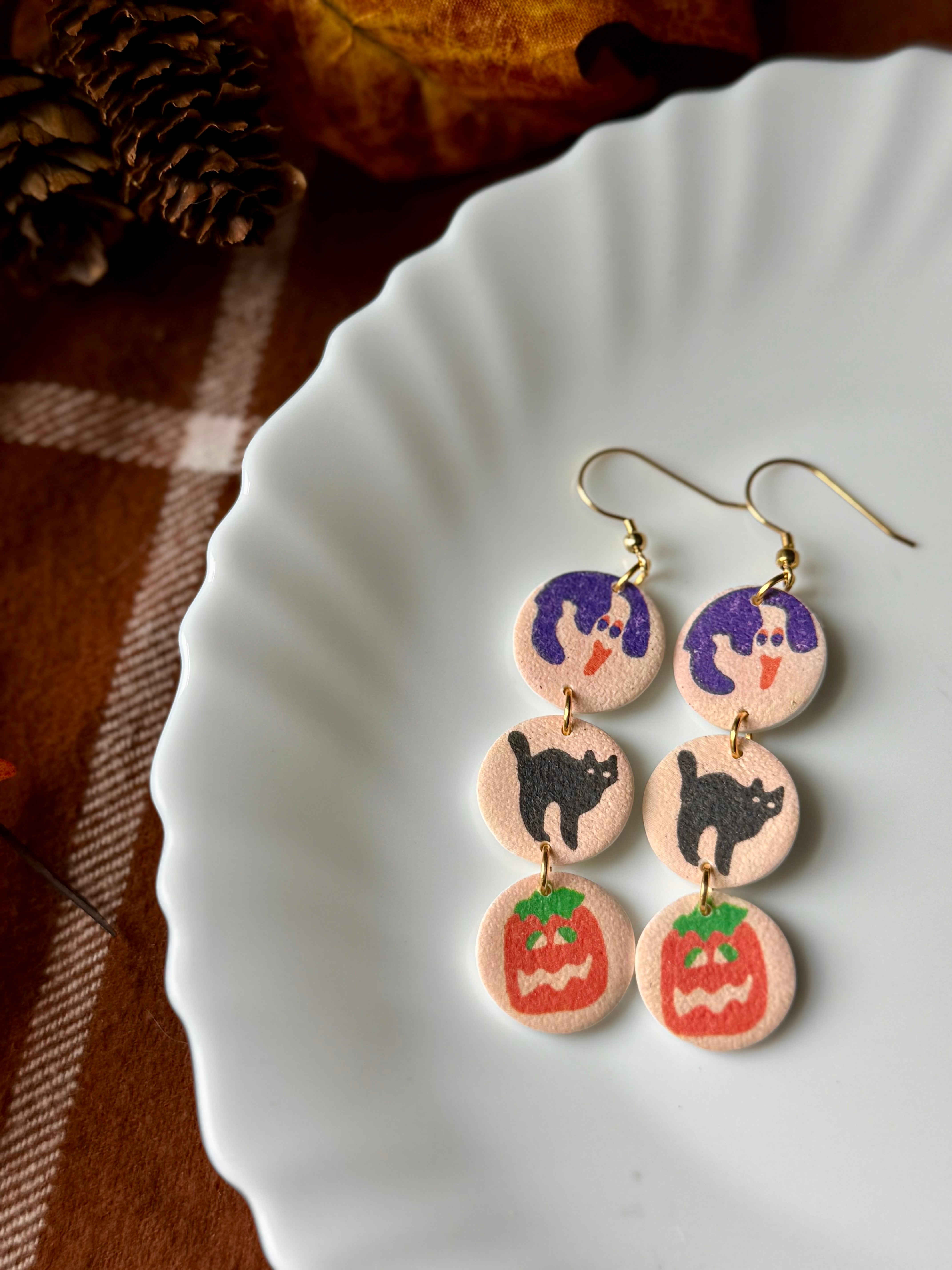 Spooky Sweets Dangles handmade polymer clay earrings by Shop Something Earthy — view 2 of 3