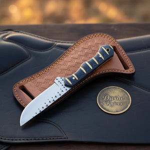 Black Infused Resin Rasp Cowboy Knife by Divine Knives, product view 5