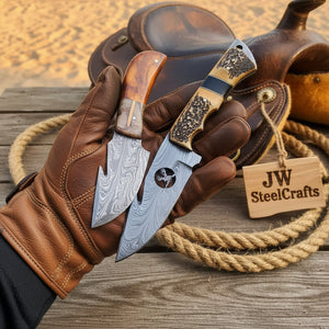 Fielddraw Gut Hook Knife 8" by JW SteelCrafts, product view 3