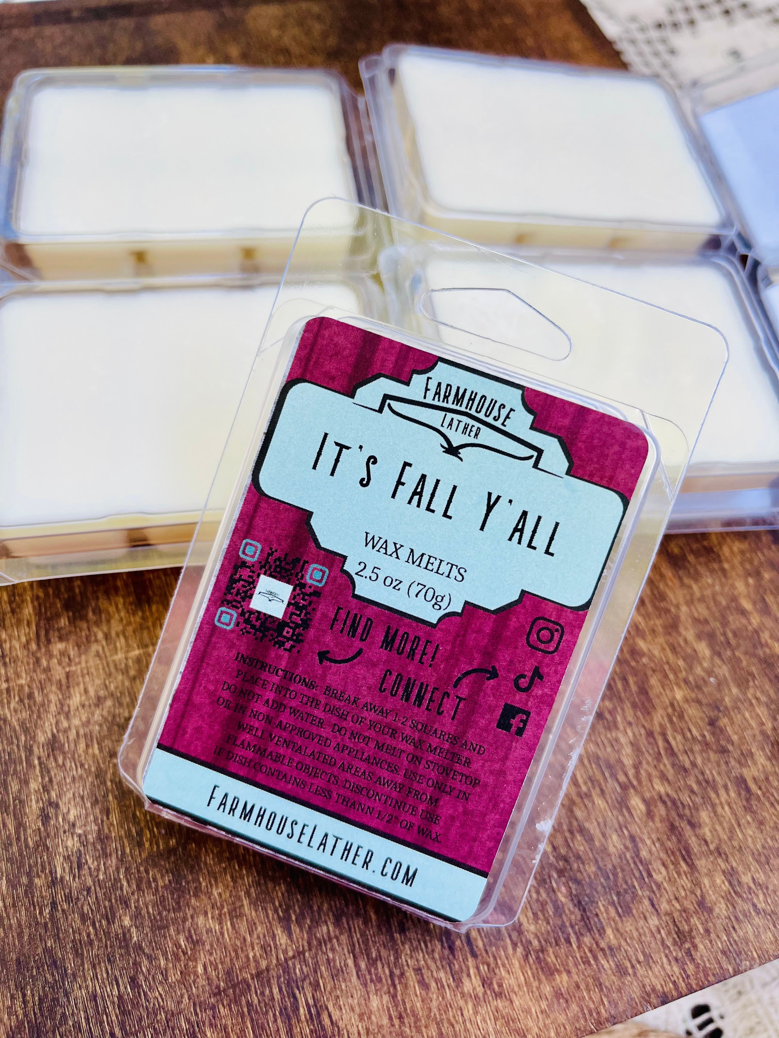 Farmhouse Lather Its Fall Yall Wax Melt Bar image 1 for Southern handmade bath and body gifts