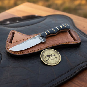 Black Infused Resin Rasp Cowboy Knife by Divine Knives, product view 6