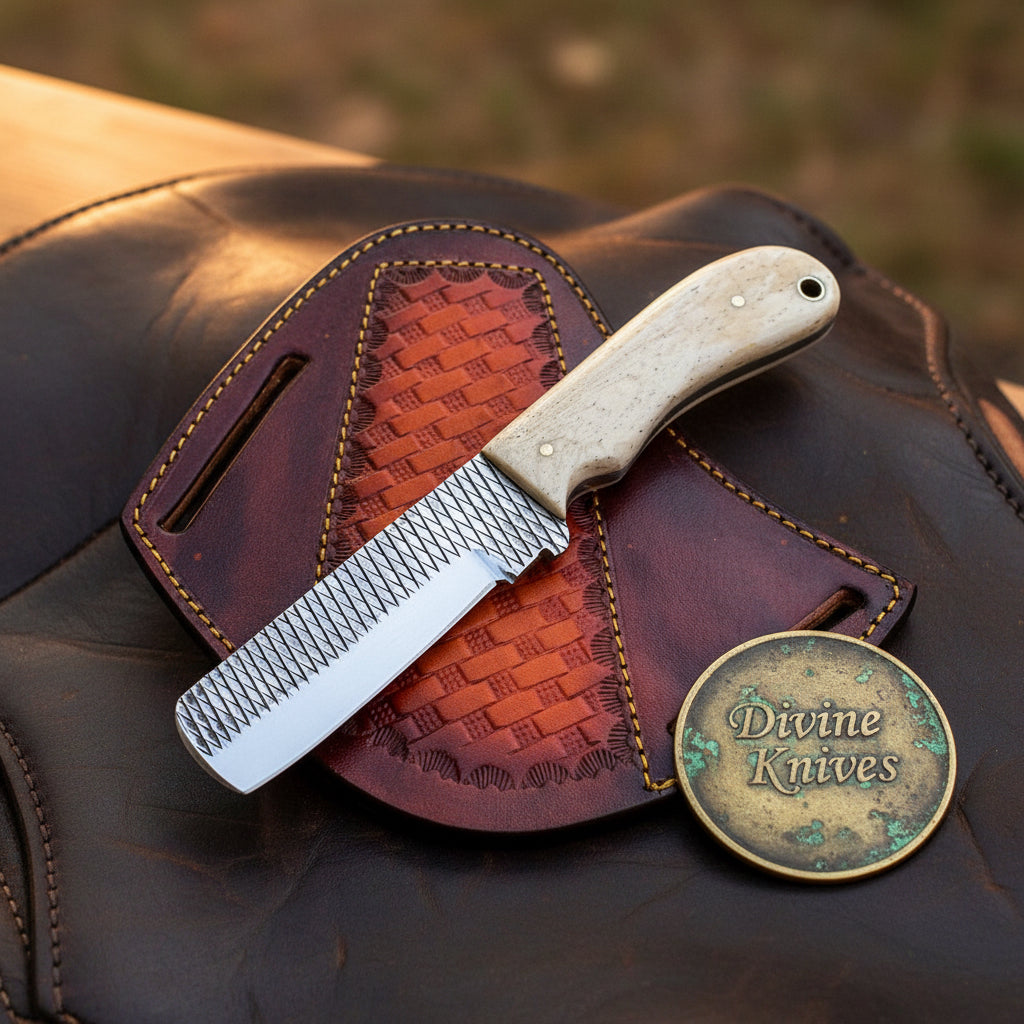 Rasp Steel Bone Bull Cutter Knife for Ranch and Camp Work