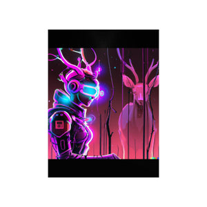 futuristic woman and deer Posters