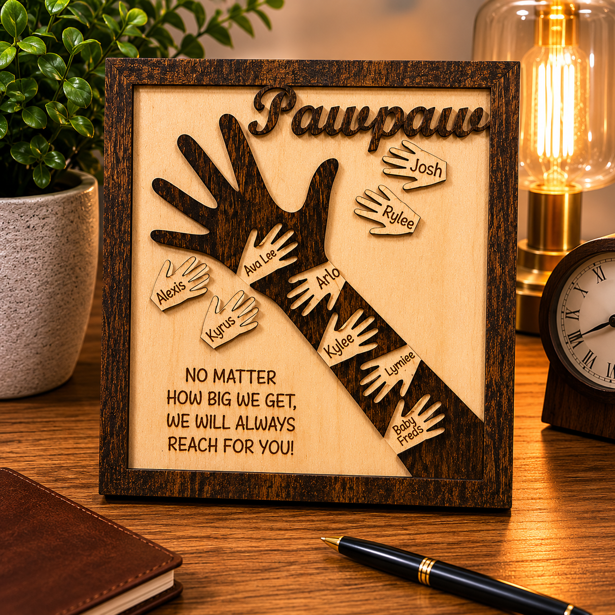 Personalized Reach for Daddy Wood Plaque with Children's Name by Poor Hog Customs, Southern home decor detail photo 4