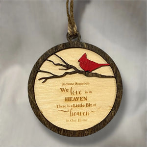 A Little Bit of Heaven Cardinal Memorial Ornament by Poor Hog Customs, Southern home decor detail photo 2