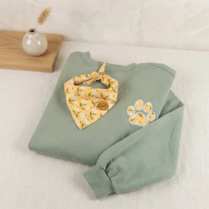 Personalized Dog Bandana With Matching Paw Print Sweatshirt by EverLee Creations