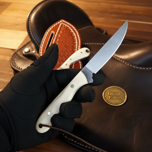 Camel Bone Bird and Trout Knife by Divine Knives, product view 2