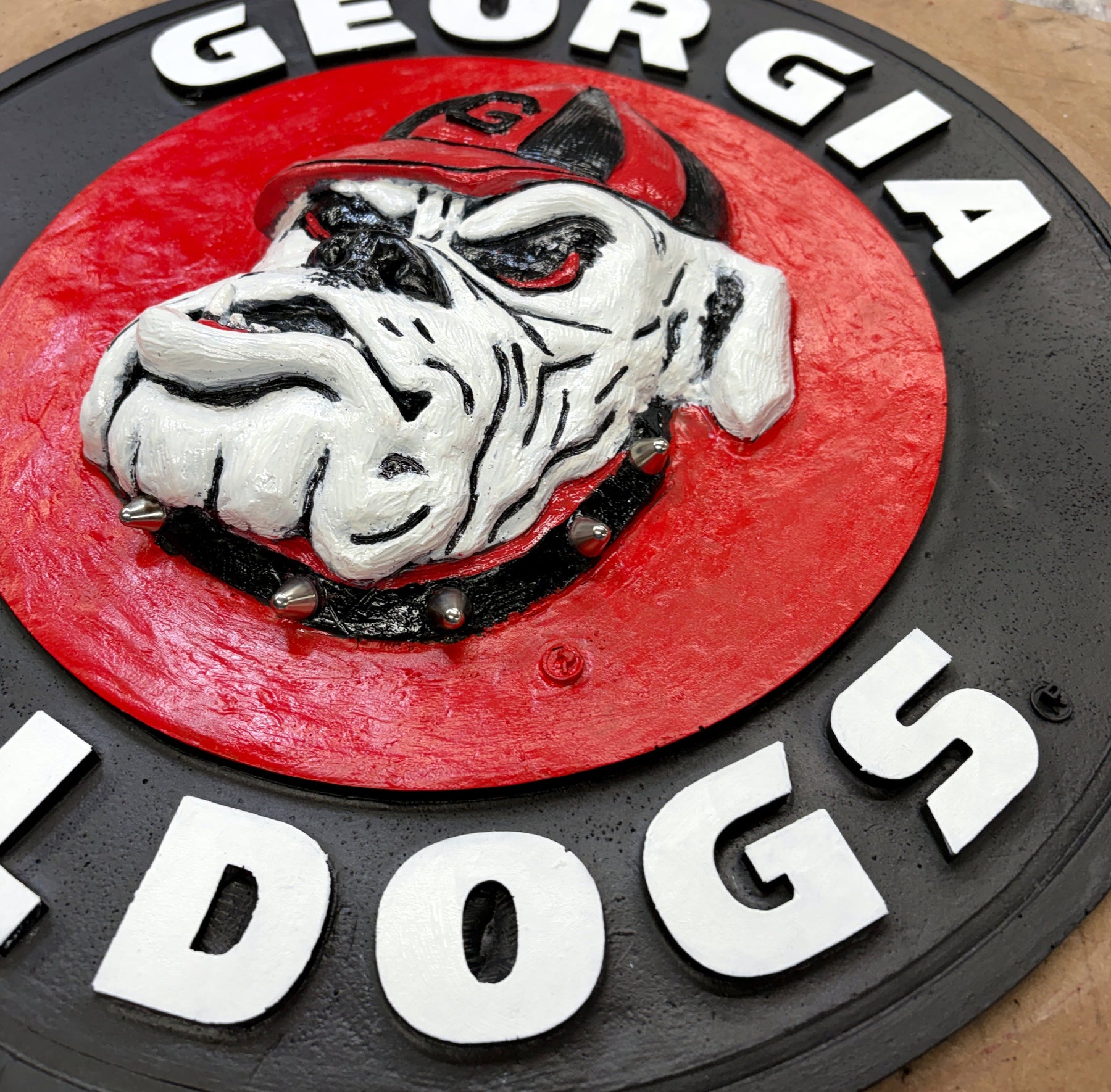 Georgia Bulldogs 3D Wall Sign with Spiked Collar alternate view 2