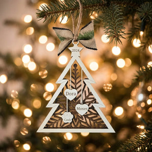 Personalized Family Tree Ornament detail view by EverLee Creations