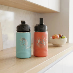 Personalized Kids Water Bottle with Straw by EverLee Creations