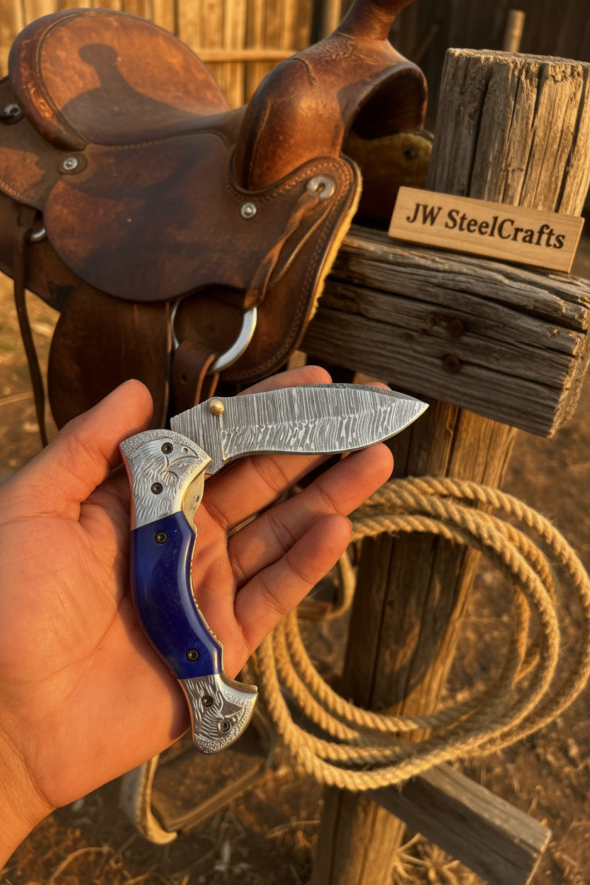 Walnut Hawkbill Folder by JW SteelCrafts
