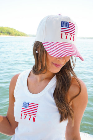 1776 American Flag Hat by KenzKustomz — product view 5