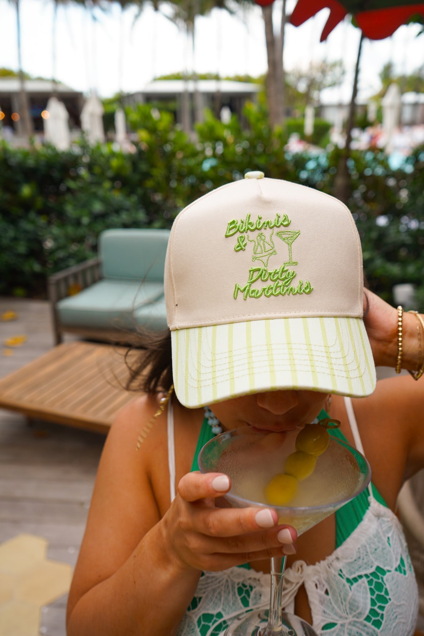 Bikinis & Dirty Martinis - Trucker Hat detail view by KenzKustomz
