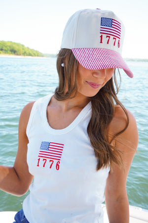 1776 American Flag Hat by KenzKustomz — product view 2
