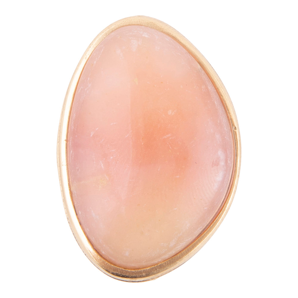 Pink Opal Golden Statement Ring detail view by Barse Jewelry