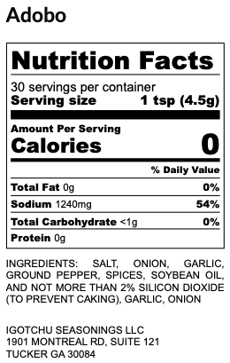 Igotchu Adobo seasoning detail view by Igotchu Seasonings
