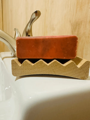 Alder Wood Soap Dish by Country Lather Soap Works, natural skincare detail photo 2
