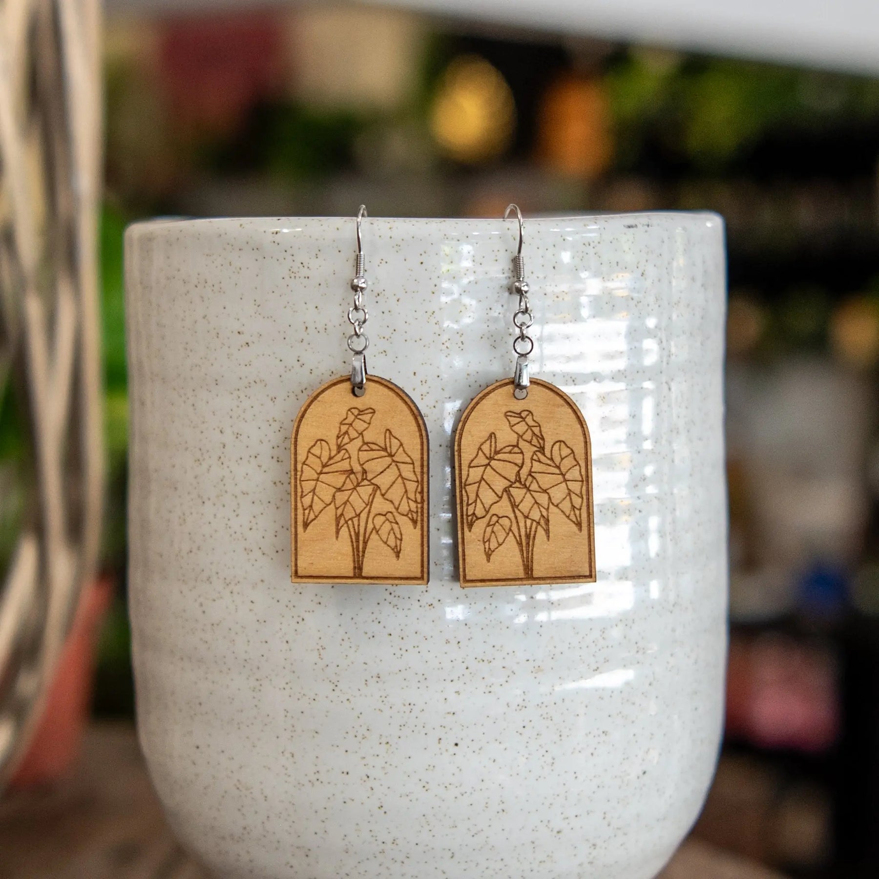 Alocasia Arched Earrings by Still Magnolia, handmade jewelry main product photo