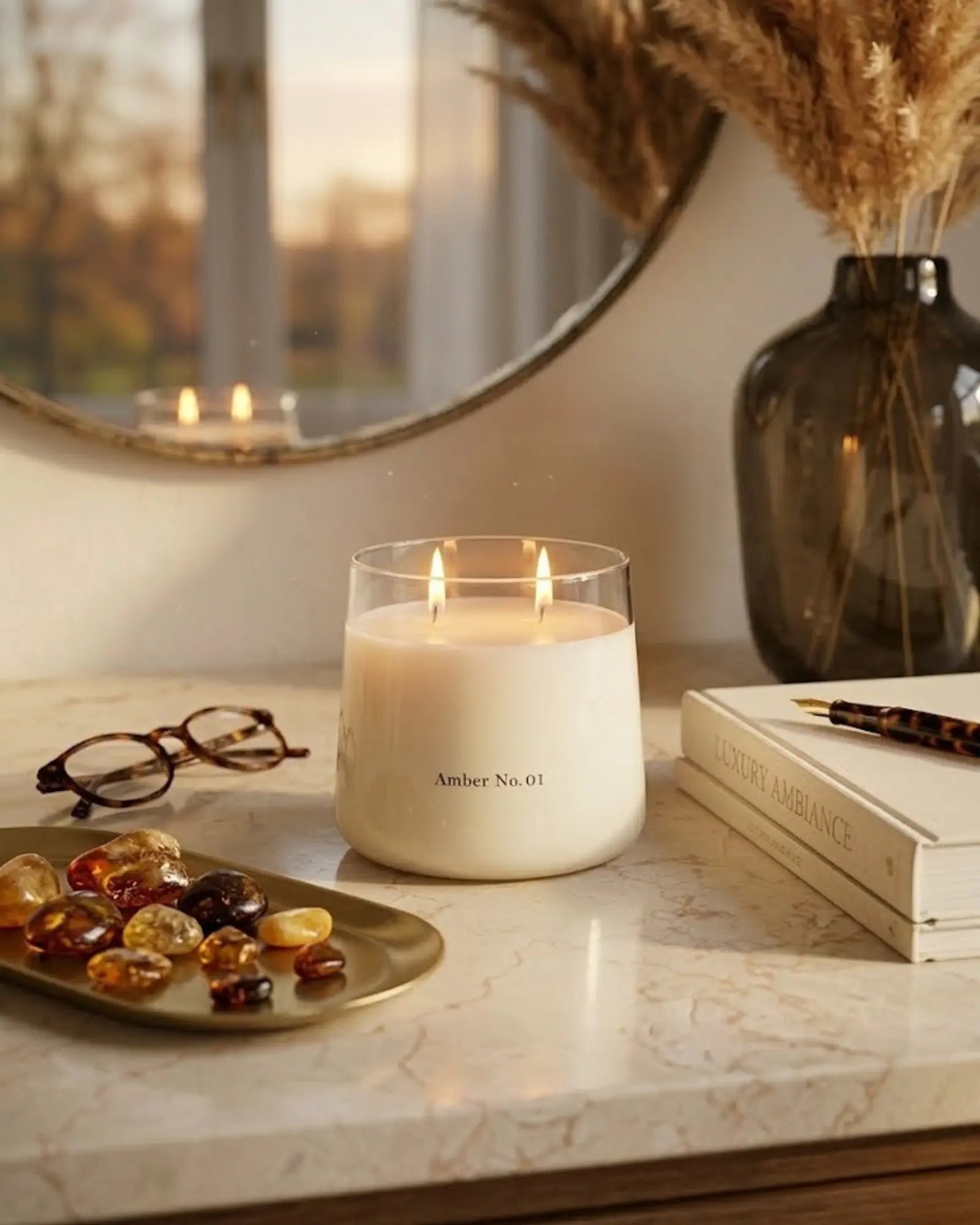 Amber No. 01 Candle by Believe Candle, scented candle detail photo 2