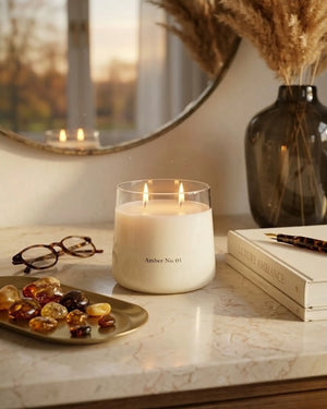 Amber No. 01 Candle by Believe Candle, scented candle detail photo 2