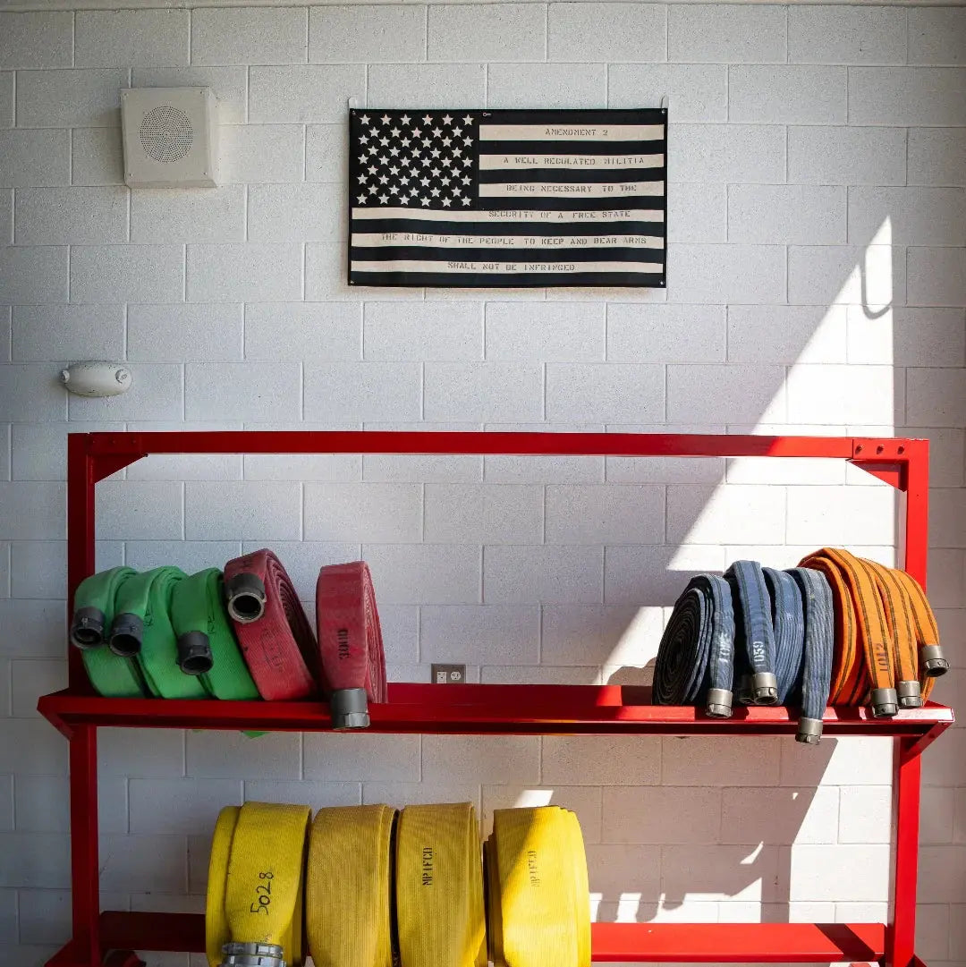American Flag - Combat Boot Leather - Second Amendment by Recycled Firefighter, handmade leather goods detail photo 3