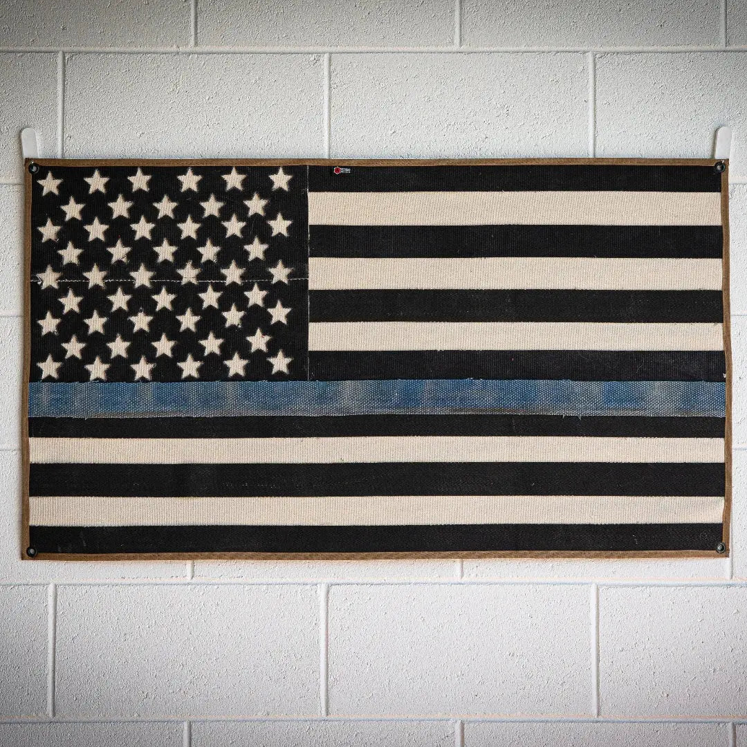 American Flag - Fire Hose - Thin Blue Line by Recycled Firefighter, Southern home decor detail photo 2