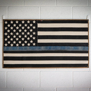 American Flag - Fire Hose - Thin Blue Line by Recycled Firefighter, Southern home decor detail photo 2