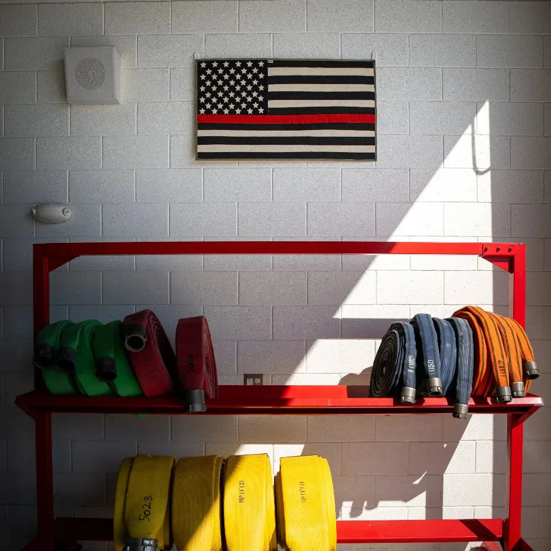 American Flag - Fire Hose - Thin Red Line by Recycled Firefighter, Southern home decor detail photo 6