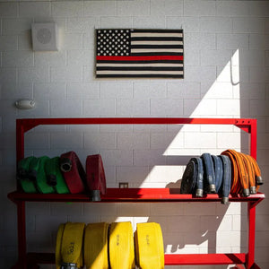 American Flag - Fire Hose - Thin Red Line by Recycled Firefighter, Southern home decor detail photo 6