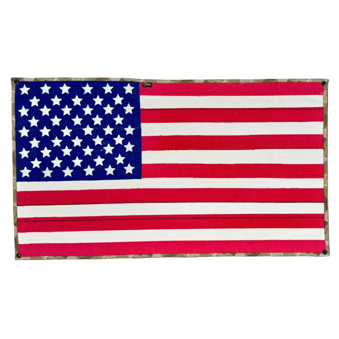 American Flag - Fire Hose & Arid Border by Recycled Firefighter, Southern home decor main product photo