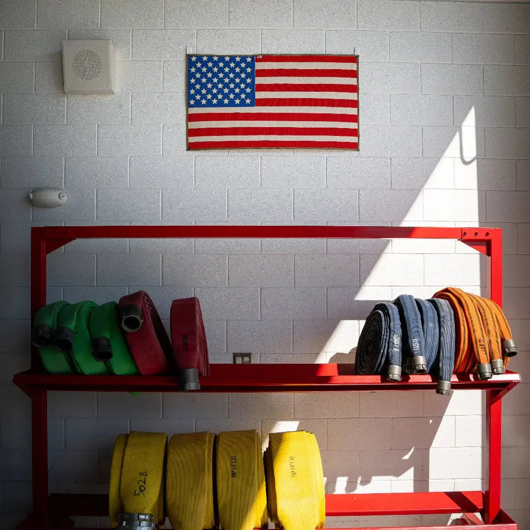 American Flag - Fire Hose & Arid Border by Recycled Firefighter, Southern home decor detail photo 3