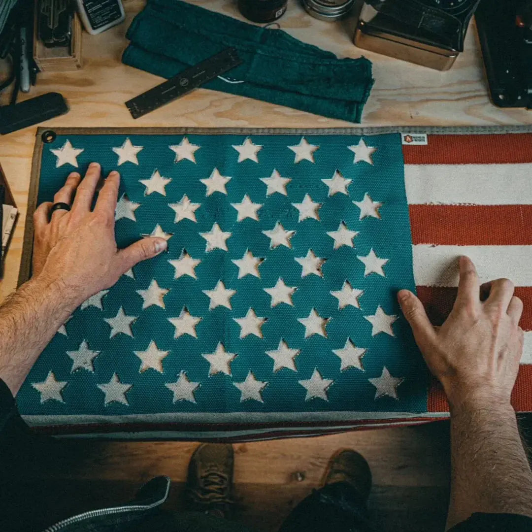 American Flag - Fire Hose & Arid Border by Recycled Firefighter, Southern home decor detail photo 4