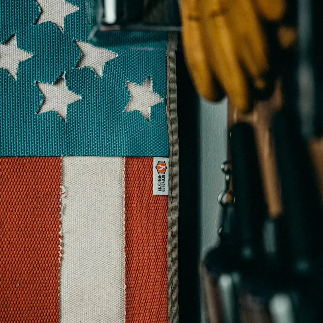 American Flag - Fire Hose & Arid Border by Recycled Firefighter, Southern home decor detail photo 8