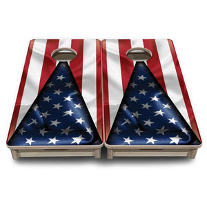 American Flag Triangle - Mini or Vacation Size Cornhole Boards by Cornhole Solutions, custom cornhole board detail photo 2