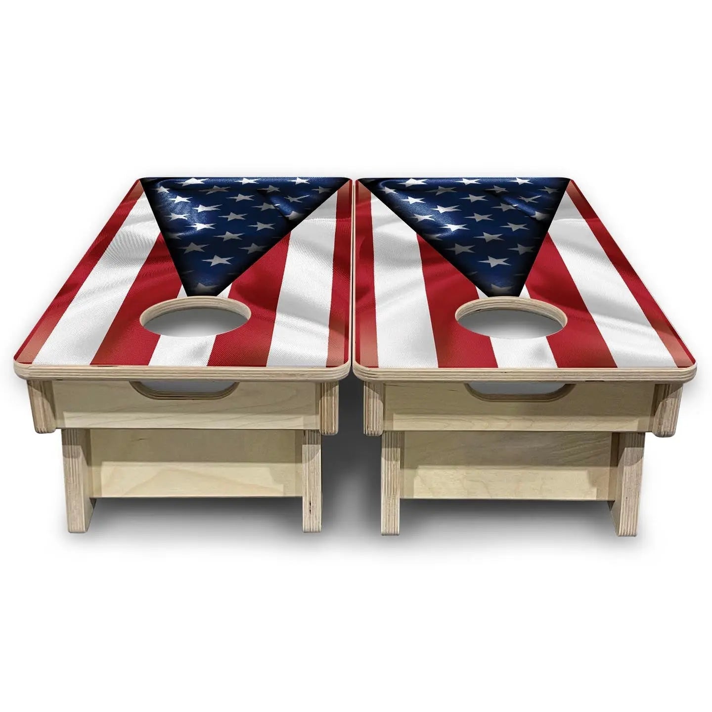 American Flag Triangle - Mini or Vacation Size Cornhole Boards by Cornhole Solutions, custom cornhole board detail photo 4