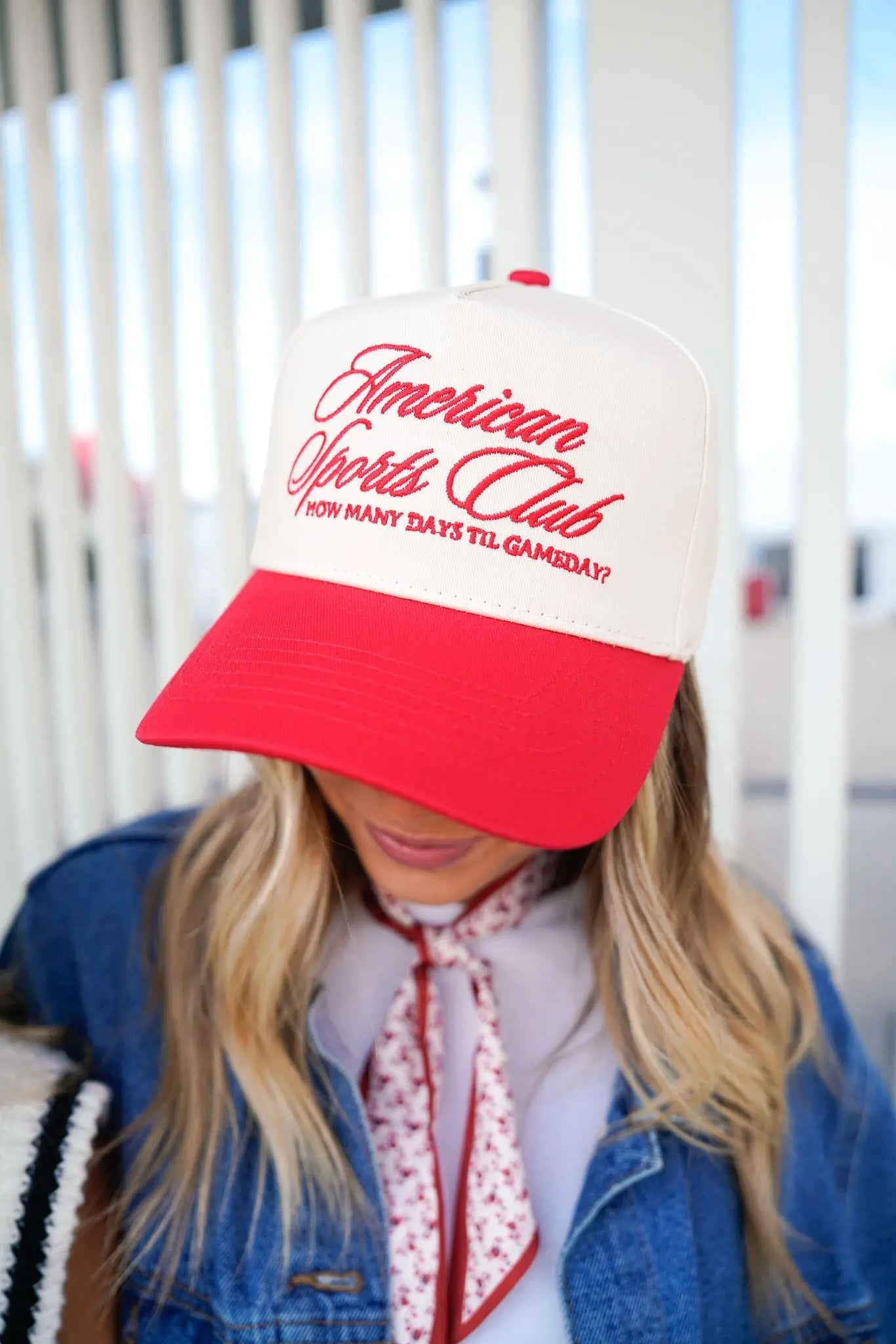 American Sports Club Vintage Trucker Hat by KenzKustomz, Southern lifestyle apparel detail photo 6