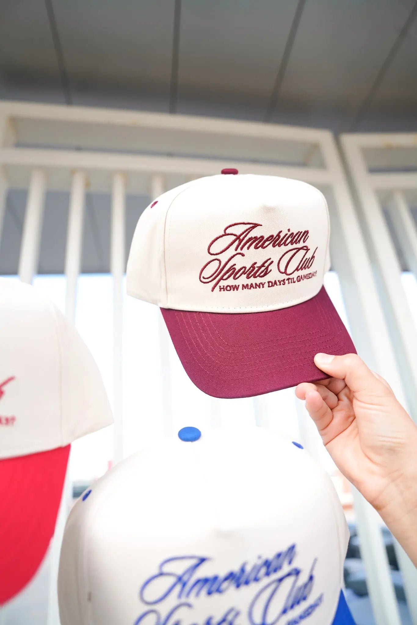 American Sports Club Vintage Trucker Hat by KenzKustomz, Southern lifestyle apparel detail photo 8