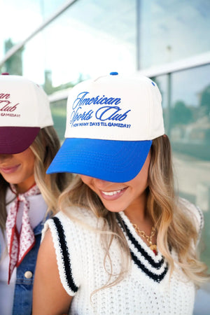 American Sports Club Vintage Trucker Hat by KenzKustomz, Southern lifestyle apparel detail photo 10