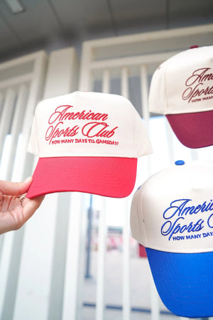 American Sports Club Vintage Trucker Hat by KenzKustomz, Southern lifestyle apparel detail photo 12