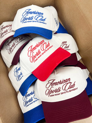 American Sports Club Vintage Trucker Hat by KenzKustomz, Southern lifestyle apparel detail photo 18