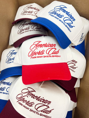 American Sports Club Vintage Trucker Hat by KenzKustomz, Southern lifestyle apparel detail photo 23