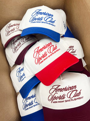 American Sports Club Vintage Trucker Hat by KenzKustomz, Southern lifestyle apparel detail photo 24