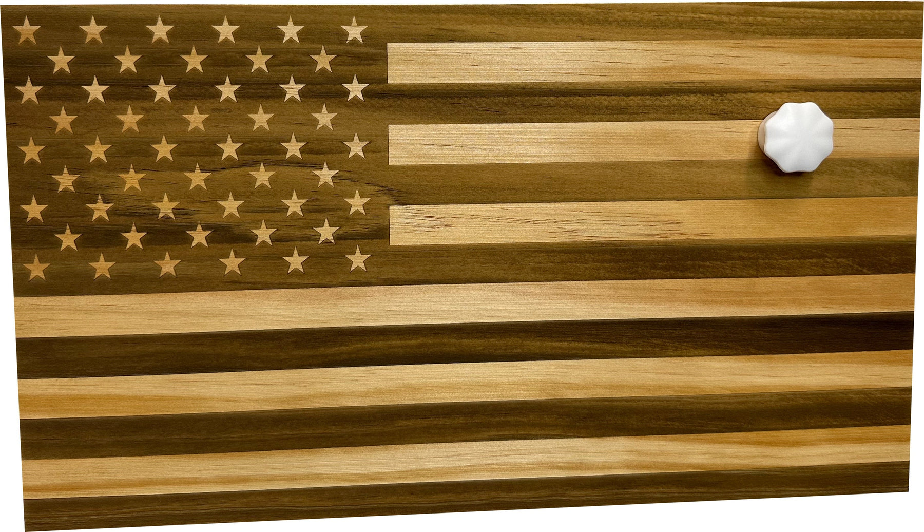 American Flag Hidden Gun Storage Decorative & Secure Wall-Mounted Concealed Gun Cabinet (Natural) by Bellewood Designs, Southern home decor detail photo 4