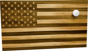 American Flag Hidden Gun Storage Decorative & Secure Wall-Mounted Concealed Gun Cabinet (Natural) by Bellewood Designs, Southern home decor detail photo 4