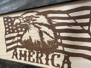 American Flag with Bald Eagle Patriotic Decorative Wall-Mounted Secure Gun Cabinet by Bellewood Designs, Southern home decor detail photo 10