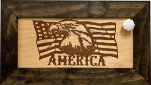 American Flag with Bald Eagle Patriotic Decorative Wall-Mounted Secure Gun Cabinet by Bellewood Designs, Southern home decor detail photo 4