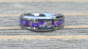 Amethyst Opal & Ashes Ring by Cotton Street Art Company, handmade jewelry detail photo 3