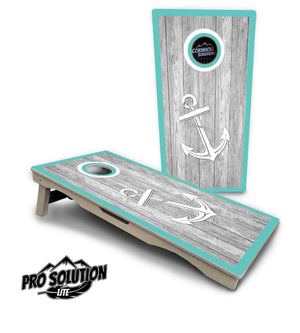Anchor & Compass Cornhole Boards - Pro Solution Lite Series by Cornhole Solutions, custom cornhole board main product photo