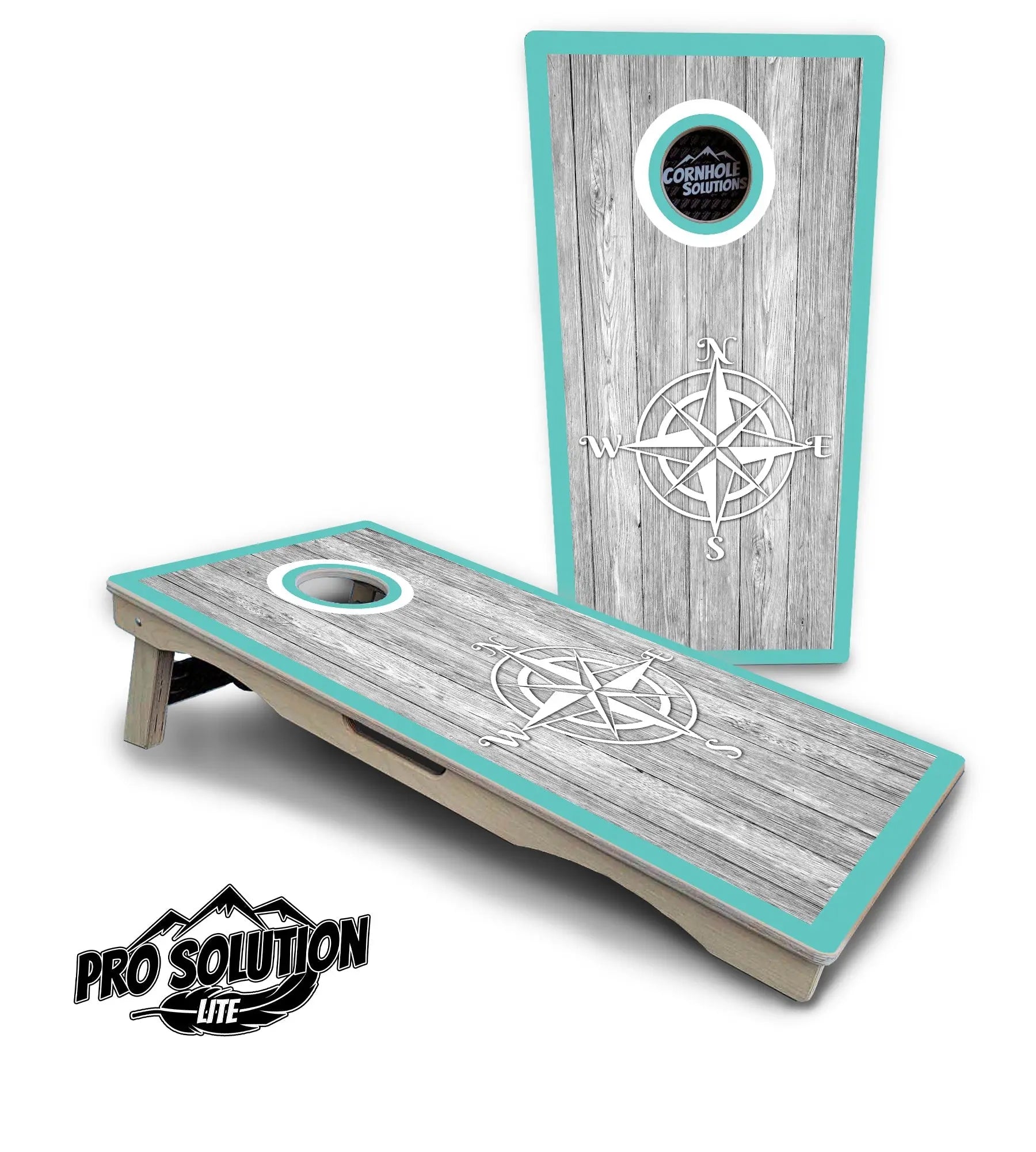 Anchor & Compass Cornhole Boards - Pro Solution Lite Series by Cornhole Solutions, custom cornhole board detail photo 2