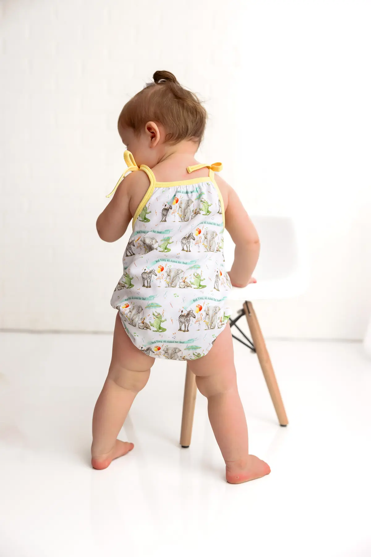 And They All Asked for You Organic Cotton Shoulder-Tie Onesie by Nola Tawk, Southern lifestyle apparel detail photo 2